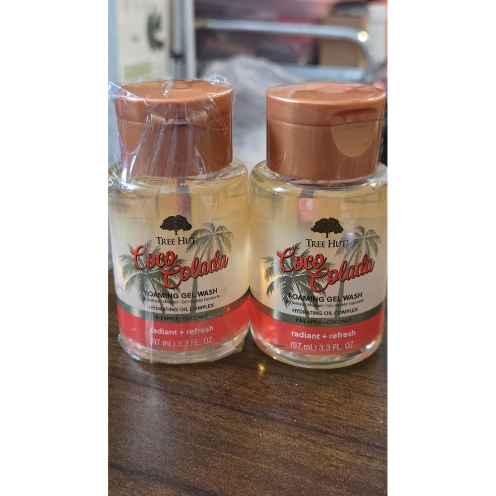 Tree Hut Coco Colada Foaming Gel Wash 3.3oz Set of 2 Travel Pineapple Coconut